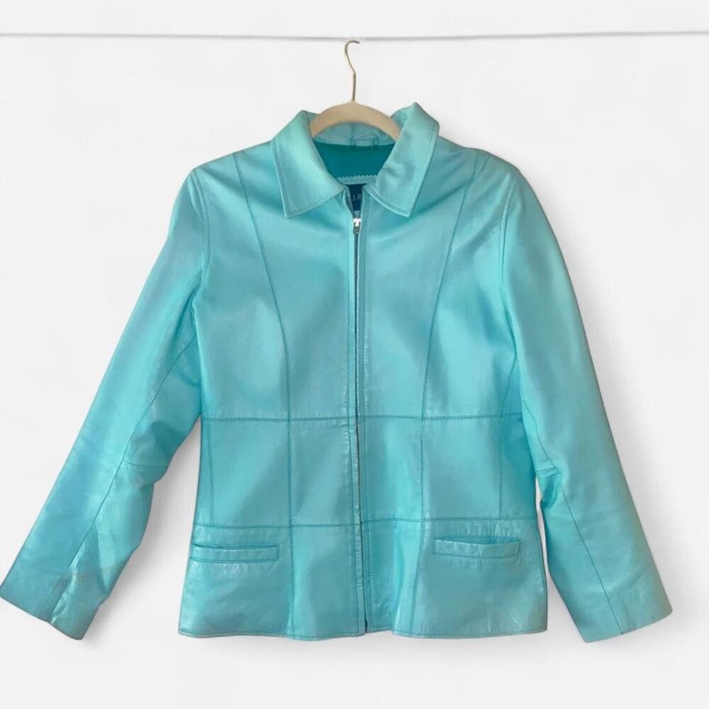 J.R. Garcia Women's Turquoise Soft Lambskin Jacket M